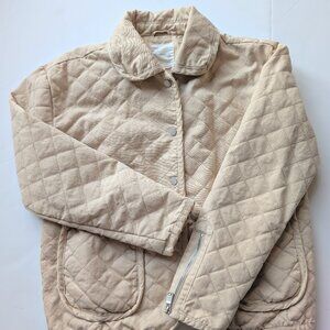 Avec Les Filles Diamond Quilted Cotton Jacket in Ivory Color Label Sz:S